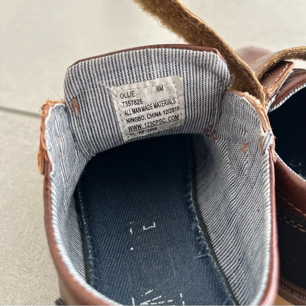 Max + Jake Classic Brown Ollie Oxford Toddler Boy Dress Shoes With Strap Size 8